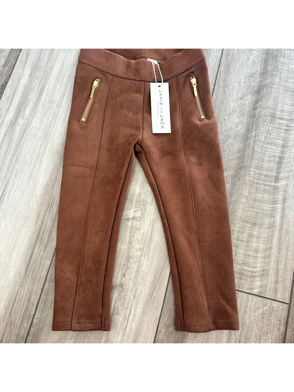 NWT Janie And Jack Brown Faux Suede Leggings Chic Luxe Sz 18 24M